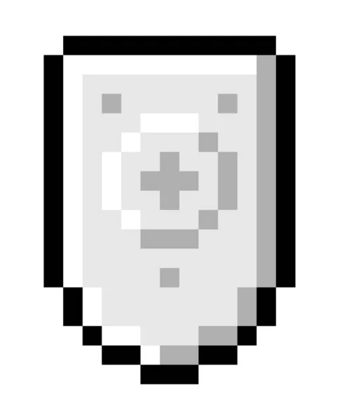 Pixel Diseño Arte Icono Escudo Icono Escudo Abstracto Estilo Píxel — Vector de stock