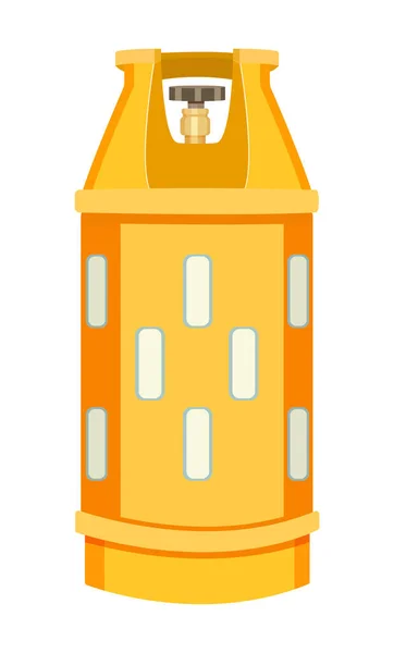 Isolierter Gelber Gasbehälter Mit Regler Komprimiertes Gas Tank Unter Hohem — Stockvektor