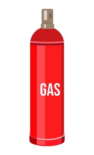 Rote Gasflasche Unter Druck Gas Behälter Pressen Ballonfüllgas Gasspeicher Zeichentrickillustration — Stockvektor