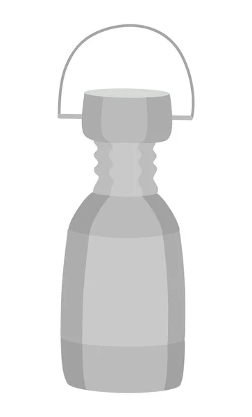 Изолированная Металлическая Бутылка Ручкой Держателем Белом Фоне Бутылка Туризма Походов — стоковый вектор