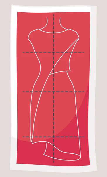 Modèle Tailleur Bande Dessinée Tissu Mode Modèle Robe Élégante Fond — Image vectorielle