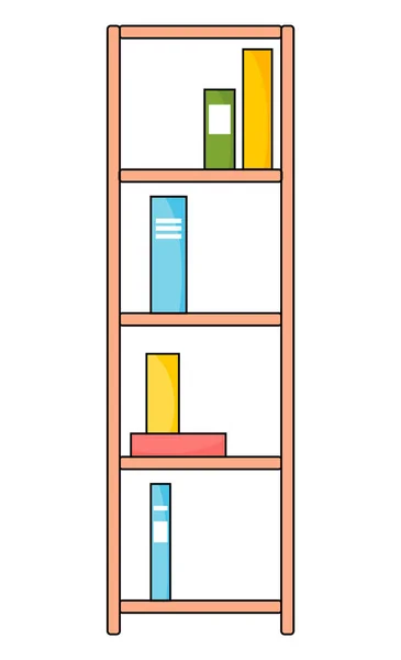 Векторная Простая Иконка Книжного Шкафа Коллекцией Набором Красочных Книг Папок — стоковый вектор