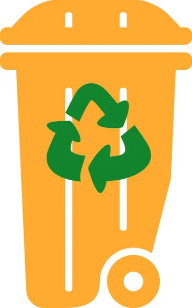 Recyklujte Plastové Kolečkové Koše Pro Odpad Izolovaný Bílém Pozadí Popelnice — Stockový vektor