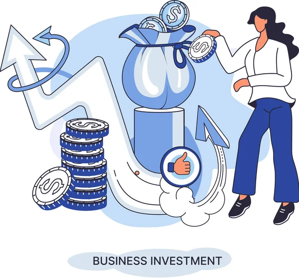 Métaphore Investissement Des Entreprises Capital Investissement Pour Profit Revenu Multipliant — Image vectorielle