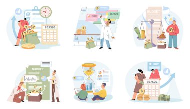 İnsanlar bütçeyi analiz eder. Gelir ve gider yönetiminin mali planını hesapla. Muhasebe ve finans uzmanı, bütçe hesaplaması, kar ve zarar, verilerden rapor grafiği, muhasebeciler