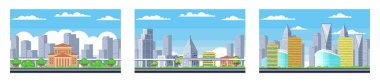 Piksel sanat manzarası. Şehir manzaralı, 8 bit şehir parkı yolu, arka planda binalar ve pikselli evler, pikselli şehir manzaralı. Pikselli sahne, pixelation oyun seviyesi, 8 bit şehir