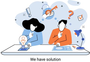 İş ekibinin çalışması sonucu çözüme ulaşılıyor. Yeni başlayanlar. Amaç düşünmek. Teşkilat tarafından yapılan işbirliği ekibi oluşturur. Yaratıcı başarılı yönetim metaforu, karar ve takım çalışması