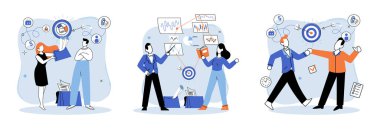 Başarılı bir proje başlatıldı. Vektör çizimi. Başarılı bir iş, stratejik planlama ve yürütme gücünün göstergesi. Projeyi başlatmak, girişimciliğe atılmaya cesaret etmek.