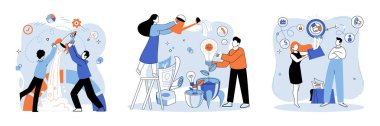 Başarılı bir proje başlatıldı. Vektör çizimi. Başarılı bir iş, hesaplanmış risklerin ve ödüllerin amblemi Proje açılışı, girişimciliğin dinamik dünyasında umut verici bir başlangıç