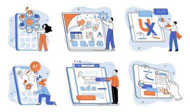 Uygulama testi metaforu. Vektör çizimi. Uygulama testi, yazılım Uygulama testi için pürüzsüz sürüş sağlayan arıtma süreci, uygulama ilk yazılımını resmi olarak yapmadan önce deneme süresi