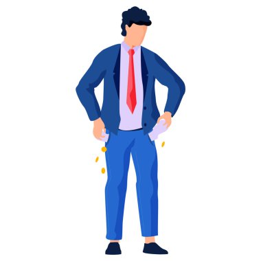 Hüsrana uğramış iş adamı ceplerini boşaltıyor. Finansal sorunlar. Para yok. İflas, yoksulluk, ekonomik kriz. Beş parasız iş adamı, işsizlik, parasız insan, kredi sorunu