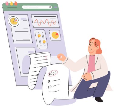 Financial consultant with documents for tax calculation. Preparing financial tax report. Accountant analyzing personal or corporate budget. Accounting process. Distribution of income and expenses