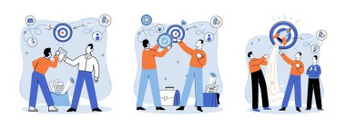 Başarılı bir proje başlatıldı. Vektör çizimi. Bir proje başlatılışı, yeni bir girişimin doğuşu başarılı bir iş, sıkı çalışma ve azmin yol göstericisi proje başlatılışı, umut verici girişimin başlangıcı