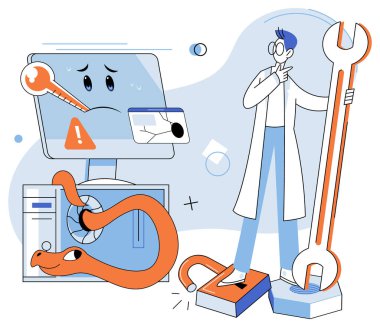 Siber güvenlik ve bilgi ya da ağ koruması. İş ve internet projeleri için gelecekteki siber teknoloji web hizmetleri. Verilerinizi güvende tutun, güvenli erişim. Bilgisayar virüsü asma kilide giriyor