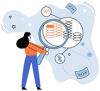 İndirim indirimi. Vektör çizimi. Satış endeksi, ticari sağlık tahminlerinin nabız kontrolü gelecekteki satışlar, sihirli değnek şekillendirme iş stratejileri Flash satışı, arazide altın madeni