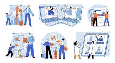 İş anlaşması. Vektör çizimi. Ticarette başarı onların becerilerine ve kararlılığına bağlıdır. İş anlaşması metaforu partiler arasındaki pazarlık ve anlaşmayı temsil eder.