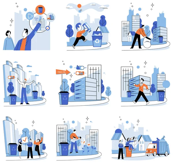 Clean City Vector Illustration Prioritizes Renewable Energy Sources Promotes Energy — Stock Vector