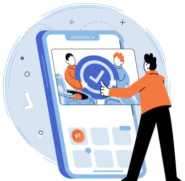 İş anlaşması. Vektör çizimi. Görevler bireylere şirketlere katkıda bulunmaları için fırsatlar sunar. Düz tasarım unsurları modern ve basit görsel stil işbirliği anahtardır.