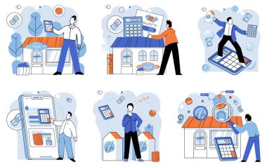 Vergi bilgileri. Vektör çizimi. İstihdam veya yatırım gelirleri farklı vergi dilimlerine tabi olabilir Mali uzmanlar vergi yükümlülüklerinin yönetilmesi ve artırılması konusunda tavsiyelerde bulunabilir