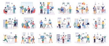 Ofis dinlenme vektörü çizimi. Ofis dinlenme metaforu, yoğun bir ortamda sükunet bulunmasının önemini vurguluyor. Mesai arasında eğlence faaliyetlerinde bulunmak dinlenmeyi teşvik ediyor.