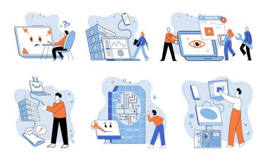 Teknik destek. Vektör çizimi. Mühendislik derin teknik kavrama ve problem çözme becerileri gerektirir. Teknik destek metaforu, yardımın sağlanmasındaki önemi vurgular.