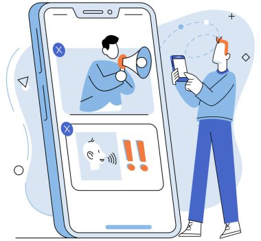 Mobil uygulama pazarlama vektör çizimi. Sermayelendirme stratejileri mobil uygulama endüstrisinde dönüşlerin maksimize edilmesinde hayati rol oynamaktadır. Mobil uygulama pazarlama metaforu uygulamayı dijital tanıtıma benzetiyor