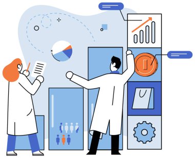 İndirim indirimi. Vektör çizimi. Gelecek satış tahminleri, iş potansiyeli planları İnternet 'te Flash satışı, çevrimiçi perakende satış endeksinde yüksek hızlı tren