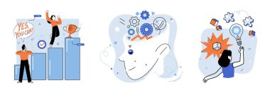 Beyin fırtınası vektör çizimi. Mimarlık başarısı tuğlalarla beyin fırtınası ve profesyonel planlama laboratuvar zihin, analiz ve yaratıcılık deneylerinde simya beyin fırtınasında inşa edilmiştir.