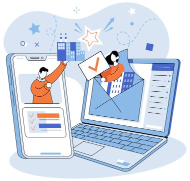 Ortaklık. Vektör çizimi. Organizasyonun başarısı etkili işbirliği ve ortaklık oturumlarına dayanır. Beyin fırtınaları grup içinde yaratıcı çözümler üretir. İş Bulma İş Bulma Kurumu İş Bulma Kurumu