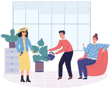 Meslektaşlar vektör illüstrasyonu. Meslektaşlar arasındaki işbirliği örgüt içinde birlik, güven ve ortak amacı teşvik eder. Meslektaşlar arasında etkili bir iletişim, netliği sağlar ve azaltır.