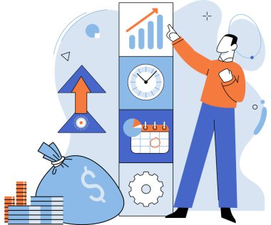 İş geliştirme. Vektör çizimi. İş arayanlar çeşitli kariyer yolları ve fırsatlar keşfeder İş kavramları illüstrasyonları etkili cinsiyet eşitliği mesajları ve hikayeler iletir