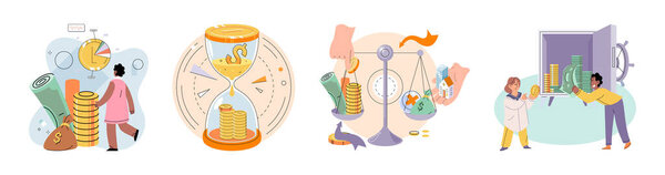 Векторная иллюстрация государственных финансов. Эффективное управление государственным долгом обеспечивает надежную финансовую поддержку соблюдение правовых стандартов является неотъемлемой частью разработки стратегий государственных финансов