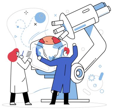 Sıcak iklim vektörü çizimi. Atmosferik bale, uyumsuz akorlar ile bozulur. Sıcak iklim, dünya çapında hissedilen sıcak iklimi etkiler. Acil önlemler alınması gerekir.