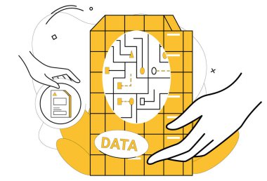 Data analytics vector illustration. Digital finance relies on meticulous analysis, turning raw data into actionable insights Data analytics metaphorically acts as surgeon, dissecting information clipart