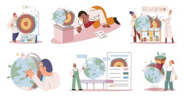 - Bilim. Vektör çizimi. Kesin ölçümler, doğru bilimsel sonuçlar elde etmek için kritiktir. Bilim metaforu, daha iyi anlama için karmaşık bilimsel kavramları basitleştirir.