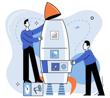 Takım çalışması vektör çizimi. Ekip üyelerinin desteği bireysel ve kolektif performansı artırır. Ekip birliğe ulaşabilir ve büyük işler başarabilir. İşgal memnuniyeti artar.