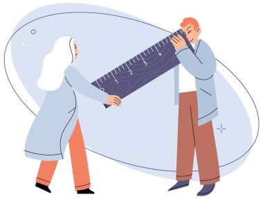 Sosyal mesafe vektör çizimi. Toplumsal uzaklık metaforu ayrı kalmanın önemini vurgular. İzolasyon potansiyel tehlikeler olarak hizmet eder ve önleyici tedbirler almak hayati önem taşır.