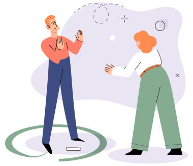 Sosyal kaygı vektörü illüstrasyonu. Depresyon çeşitli duygusal ve psikolojik semptomlar gerektirir. Duygusal yorgunluk, uzun süreli stres ve sosyal izolasyondan kaynaklanabilir.