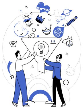 Finansal tahmin vektör illüstrasyonu. Finansal öngörü, öngörülemeyen denizler boyunca şirketlere rehberlik eder. Stratejik analizler, finansal desteklerin temelini oluşturur.