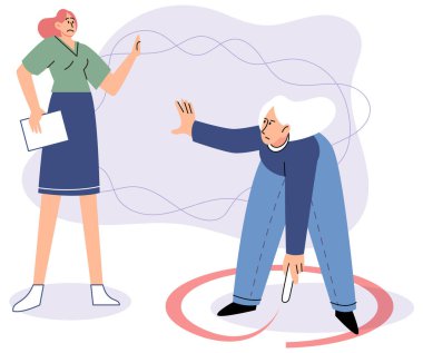 Sınır vektör çizimi. Sınırlar, kişisel alanımızı ve duygularımızı korumak için bir koruma görevi görür. Her bir insanın kendine has kişilik özellikleri, sınırları keşfetme tercihlerini etkiler.