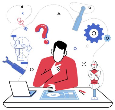 Yenilikçi kavramlar vektör illüstrasyonudur. Yenilikçi kavramlar mecazi olarak köprüler oluşturur, paylaşılan başarı için zihinleri birbirine bağlar akıllıca işbirliği yapar, bilgiyi eyleme geçirilebilir hale getirir