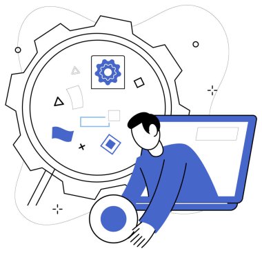 Operasyonel verimlilik vektör çizimi. Taktiksel yenilik, pusula gemi işletmelerini sularda yönlendirecek operasyonel başarı. Gelişim kök işlevsel verimliliğinin olduğu verimli topraktır.