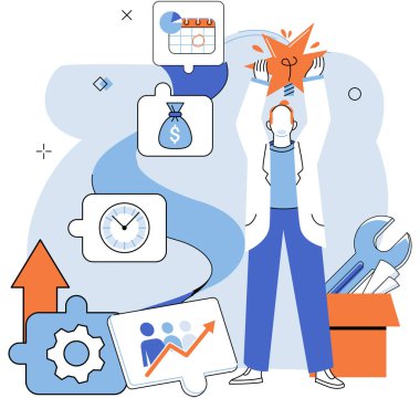 Soyut iş sistemiyle çalışan, verileri düzenleyen, istatistikleri analiz eden insanlar. İş geliştirme yapısı. Analitik ve organizasyon konsepti. Bilgi işleme ve veri sunumu