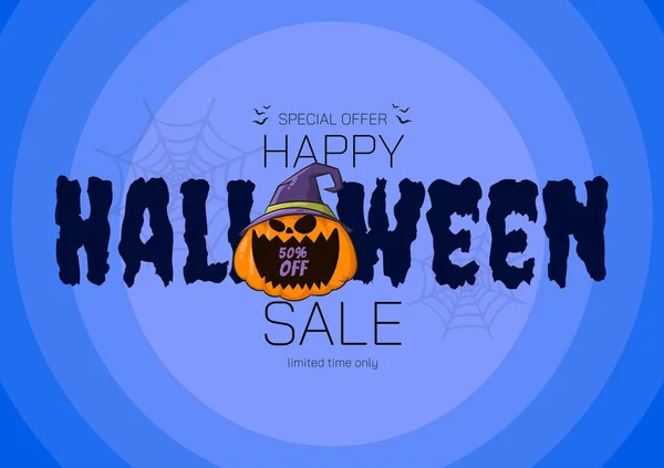 Modern Background Celebrate Happy Halloween Sale — Stock Vector