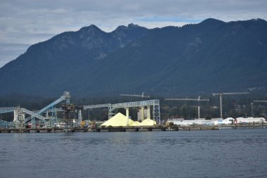 Vancouver, Columbia, Kanada - Temmuz 2018: Vancouver Limanı, Kanada 'da modern bir şehir