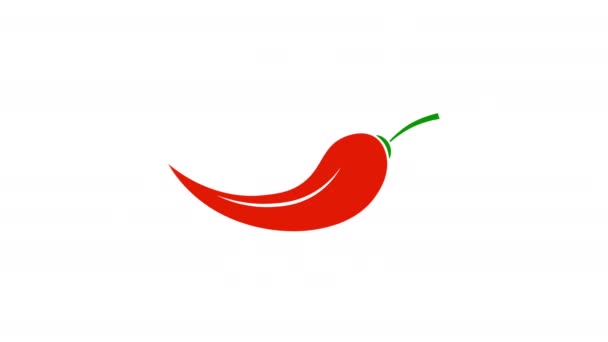 Mooie Chili Peper Pictogram Animatie — Stockvideo