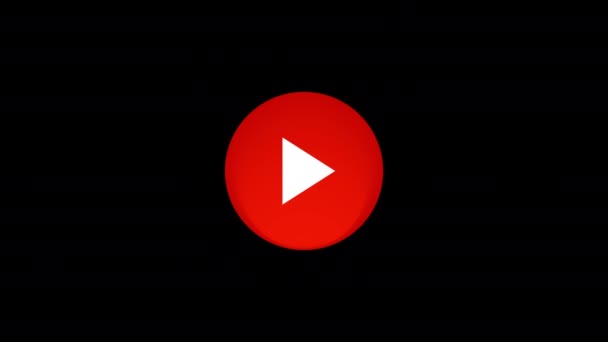 Red Play Button Colorful Animation — Stock Video