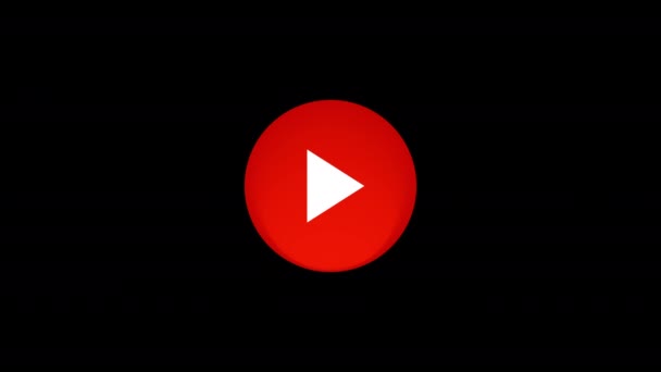 Red Play Button Simple Animation — Stock Video