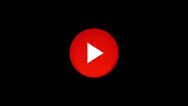 Red Play Button Stylish Animation — Stock Video