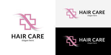 Güzel bir saç bakım logosu. Vektör İllüstrasyonu.